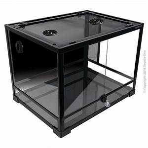 Aqua One RTF-600H Terrarium Glass (hinged Doors) 60lx45wx45cmh (Black)