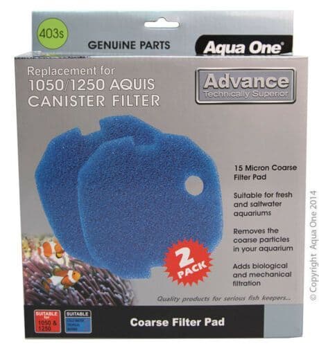 Aqua One Sponge Pad - (15ppi) Blue (2pk)